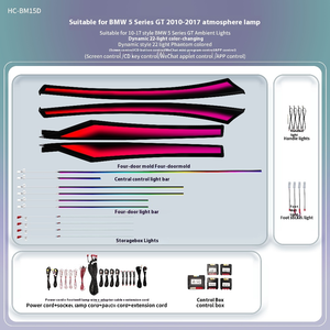 Pour <span class=keywords><strong>BMW</strong></span> Série 5 GT 2010-2017 : Éclairage d'ambiance dynamique à flux actif pour panneau <span class=keywords><strong>de</strong></span> <span class=keywords><strong>porte</strong></span>, remplacement 1:1, contrôle par écran/clé CD - Product Image 3