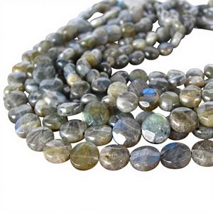 คริสตัลลาบราดอไรต์ทรงเหรียญแบบหลวมๆ สีเทา-น้ำเงิน สำหรับทำเครื่องประดับ ลูกปัด Coszcalt Exports - Product Image 1