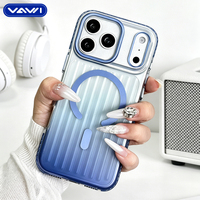 Casing Ponsel Anti-jatuh Magnetik VAWI B499 untuk iPhone 14 15 16 17 18 Pro Max, Penutup Belakang Warna Gradasi untuk Samsung S26 Ultra Plus