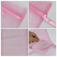 Pochette d'emballage en organza transparente, colorée, mignonne, pour bijoux, bonbons, avec cordon de serrage, pour emballage cadeau