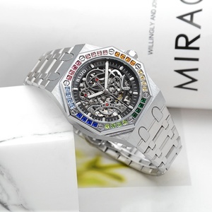 Skelett-Automatikuhr für Herren mit Diamantlünette und Leuchtfunktion - Product Image 3
