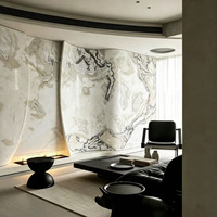 Panneau mural en marbre naturel, motif de plaque de marbre personnalisable pour la décoration intérieure des murs