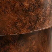 Table d'appoint de luxe en bois de burl à plusieurs niveaux, table d'appoint sculpturale rustique contemporaine