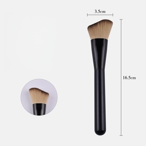 Nuevo estilo de <span class=keywords><strong>brocha</strong></span> contorneadora ondulada con bisel para sombra estéreo, de pelo sintético vegano, para cejas, delineador de ojos y base facial - Product Image 4