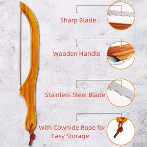 Bánh Mì Chuyên Nghiệp dao gỗ răng cưa bánh mì dao với Bow xử lý bánh thép không gỉ răng cưa bánh mì Slicer dao - Product Image 4