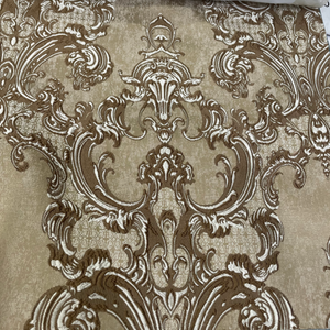 Stile europeo lusso personalizzato marrone caffè Blackout tessuto Jacquard <span class=keywords><strong>tende</strong></span> motorizzate e tenda con eleganti mantovane - Product Image 3