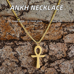 Vintage <strong>Ankh</strong> Cross Pendant <strong>Necklace</strong> Link Chain Stainless Steel Mens Gift Fashion - Product Image 2