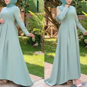 OEM ultimi disegni ricamo Abaya abbigliamento islamico donne marocchine abiti modesti abiti abbigliamento etnico musulmano - Product Image 2