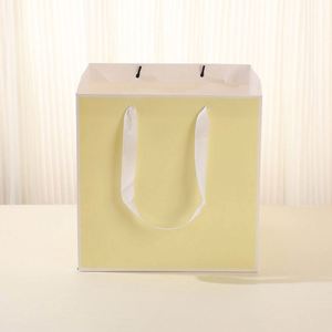 Sacs en papier kraft blanc et brun personnalisés avec logo, vente en gros, pour cadeaux, shopping, promotionnels - Product Image 3