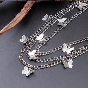 Butterfly Pendant Multi Layer Metal Shoe <b>Chain</b> For Martin <b>Boots</b> Unisex Fashion Accessory Zinc Alloy Charms - Product Image 4