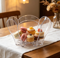 Vente en gros - Gobelets à dessert en plastique PS jetables en forme de fleur, 70 ml, qualité alimentaire, transparents, pour mousse, mini-desserts