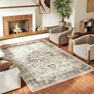 Alfombra de Estilo Persa Wan Xinlong, Rectangular, con Patrón de Medallón, Antideslizante, para Interiores, Sala de Estar, Dormitorio, Decorativa - Product Image 5