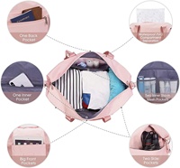 Sac de sport imperméable rose pour femme, idéal pour le week-end, la gym ou les voyages, sac de sport pour femme