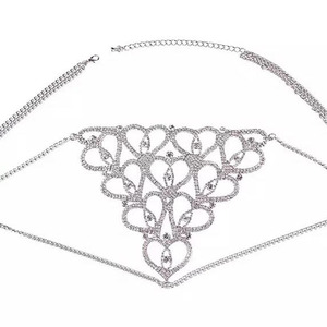 Tanga Sexy: chaîne en forme de cœur, bijou strass, culotte ronde pour femmes, sous-vêtements en cristal, <span class=keywords><strong>bijoux</strong></span> N206047 - Product Image 2