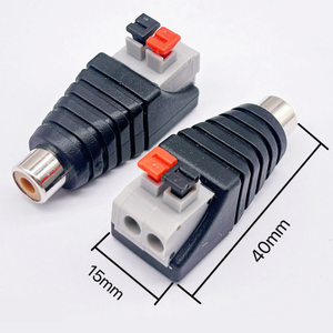 Bouton poussoir RCA femelle Jack vers haut-parleur fil AV Terminal adaptateur positif et négatif - Product Image 2