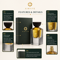 Flacon de parfum vide carré à double paroi de 30 ml, bouchon noir mat de luxe, logo personnalisé, récipient en verre pour parfum