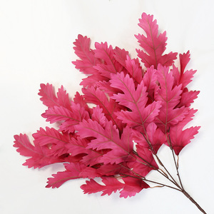 Lichao Artificial Oak Leaves Green 12 Inches For Wedding <b>Decor</b> <b>Flower</b> <b>Walls</b> Ceiling Decoration - Product Image 3