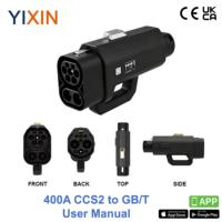 Adaptador CCS2 a GB/T DC para Vehículos Eléctricos de 400A con Gestión por Aplicación |   Carga Rápida de CC de Alta Potencia de 400 kW |   Resistencia a la Intemperie IP55