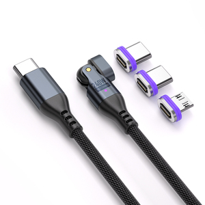สายชาร์จเร็ว240W 5A ดัดงอได้อย่างรวดเร็วชนิด C ถึง C L Micro ชาร์จเร็วแบบ<span class=keywords><strong>3</strong></span> in 1สายแม่เหล็ก - Product Image 6