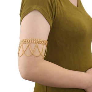 Chaîne de bras à pampilles dorées de style européen et américain, bijoux de plage pour femmes, design géométrique, chaîne de corps tendance - Product Image 1