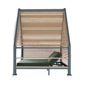 Muebles de Exterior Landsharp, Tumbona Moderna con Toldo, Cama de Día con Marco de Aluminio, Silla de Descanso Impermeable, Tumbona de Lujo con Cojín - Product Image 2