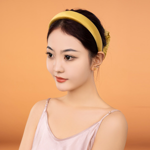 Bandeau en velours de soie 100% pur personnalisé, bandeau vintage, accessoires pour cheveux, bandeau à couronne haute, bandeau large rembourré de 3 cm pour filles - Product Image 3