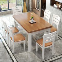 Table à manger rectangulaire en bois massif de style chinois pour petit appartement ou hôtel, design moderne et simple en bois massif épaissi, Chine