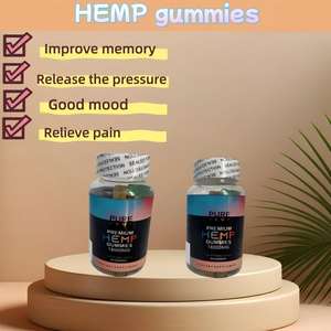 100% organik prim kenevir Gummies ağrı ve stres giderici için en iyi doğal özel etiket şişe ambalajlama - Product Image 6