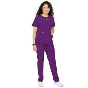 2025 nouveauté personnalisé femmes soins infirmiers gommage survêtement hôpital ensembles Zip femmes gommage élégant Slim Fit hôpital uniforme - Product Image 5