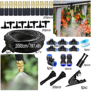 Juego de cabezales de pulverización atomizadores de cobre ajustables, Kit de riego por microaspersión de 20m para jardín, patio, refrigeración y riego por goteo - Product Image 1
