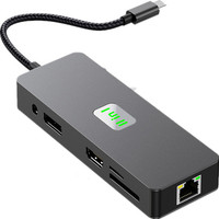 Promo Panas Hub USB C 4K 60Hz Multi-Fungsi DP RJ45 USB 3.2 100W Adaptor Tipe C Docking Station Splitter