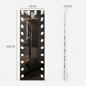 Pantalla táctil inteligente Marco de metal Iluminado Decorativo Peluquería Bombilla Piso <span class=keywords><strong>Cuerpo</strong></span> Led Vestidor <span class=keywords><strong>Espejo</strong></span> de maquillaje de longitud completa - Product Image 4