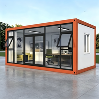 Maison conteneur en verre préfabriquée en acier modulaire isolée, à assemblage rapide, détachable, au sol, directement de l'usine