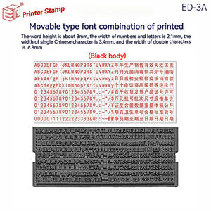 ED Combinaison <span class=keywords><strong>Timbre</strong></span> Codeur En Caoutchouc Lettrage Plaques A-Z Lettres 0-9 Numéros pour Production Lot Date Heure Impression Bureau - Product Image 2
