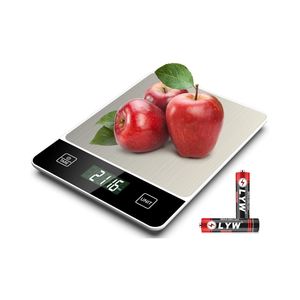 Nueva Báscula Digital de Cocina de Acero Inoxidable de 10 kg, Plataforma Grande, Electrónica, Multifuncional, con Bandeja, Funciona con Batería, para Medir Peso - Product Image 1