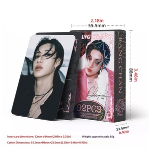 ชุดการ์ดรูปภาพกระดาษเคลือบรูปสำหรับเด็ก <span class=keywords><strong>Straykids</strong></span> 92ชิ้นเซ็ตสติกเกอร์เทศกาล Felix <span class=keywords><strong>Han</strong></span> iMn สตาร์การ์ด - Product Image 5