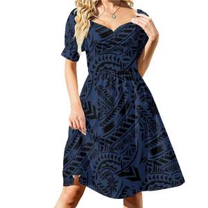 Moda polinesiana all'ingrosso ragazze stampa abito da donna elegante su misura abiti da donna - Product Image 4