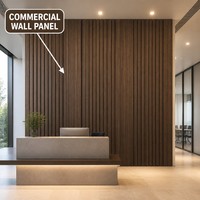 Panneau mural en lattes de bois brun moyen pour la décoration intérieure, taille personnalisée, OEM