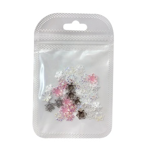 Paso Sico Accessoires <span class=keywords><strong>de</strong></span> nail art <span class=keywords><strong>flocon</strong></span> <span class=keywords><strong>de</strong></span> <span class=keywords><strong>neige</strong></span> <span class=keywords><strong>de</strong></span> Noël, strass en résine blancs transparents comme <span class=keywords><strong>de</strong></span> la glace à base plate, pour DIY et pose facile, pour le marché international - Product Image 5