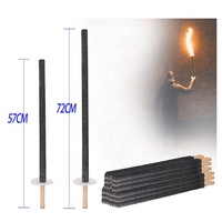 Torches à cire, longue durée de combustion, 90 minutes, 57 cm, 72 cm, bâton en bois et protection anti-goutte, torche professionnelle