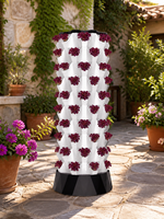 Système de culture hors-sol à 10 étages Pineapple Tower avec pompe à eau et pot en filet pour jardin hydroponique vertical