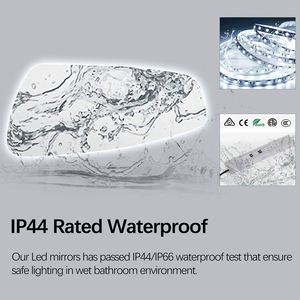 Tùy chỉnh không thường xuyên Led Gương Logo thông minh gương màn hình cảm ứng gương phòng tắm gương cho khách sạn - Product Image 6