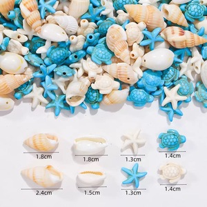 Cuentas de Concha Mixtas de Vida Marina para la Creación de Joyas con Estrellas de Mar, Tortugas Marinas, Conchas y Turquesa Color 5325 - Product Image 3