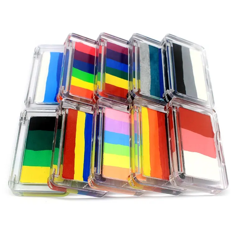Hot selling new trend rainbow face paint palette UV paint color face paint kit