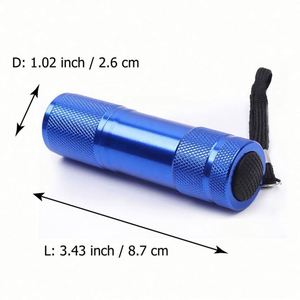 Mini lampe torche LED COB tactique d'urgence personnalisable avec logo, format de poche, 9 ampoules, en aluminium, avec piles AAA, autonomie de 10 000 heures - Product Image 5