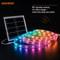 Kit Solaire RVB Adressable 12V 5050RGB 300 LED/m 5W/Set IP65 Certifié CE RoHS 10m par Set Télécommande Dimmable Jardin Extérieur