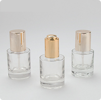 Presse de luxe clair 30ml flacon compte-gouttes en verre 40ml cosmétique sérum oculaire cylindre vide goutte huile essentielle bouteille emballage avec boîte
