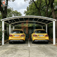 Elegante Toldo Integrado de Aluminio para Vehículos, Impermeable, Resistente a los Rayos UV, Techo de PC Natural, Resistente al Viento, para Villas, Portones Pequeños