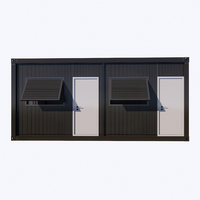 Maison conteneur préfabriquée à deux étages en acier noir à faible coût, unités de 20/40 pieds, isolée thermiquement et étanche, garage habitable