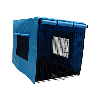 Casa de entrenamiento para mascotas con estructura de hierro resistente al óxido, cubierta de <span class=keywords><strong>jaula</strong></span> para <span class=keywords><strong>perros</strong></span> de tela Oxford azul, plegable, de alambre metálico. - Product Image 2
